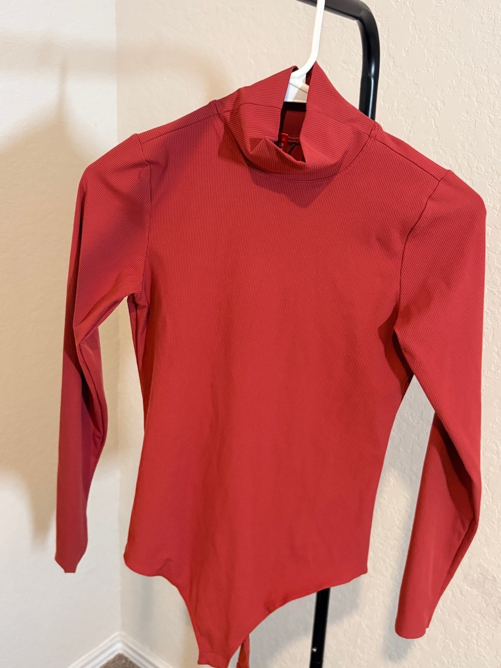SPANX Red Long-Sleeve Turtleneck Bodysuit
